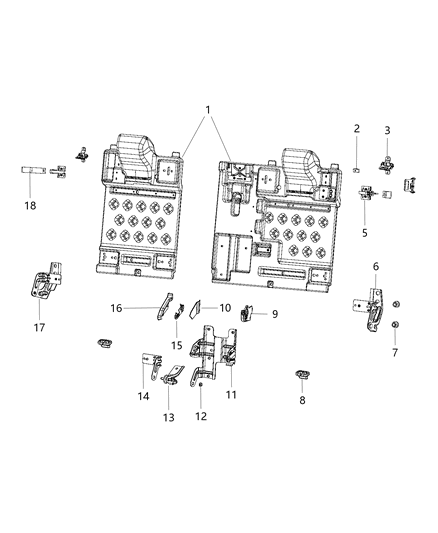 2019 Dodge Charger Rear Seat - Split Seat Diagram 1