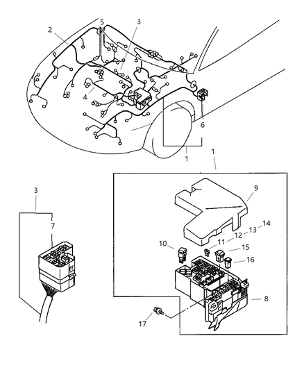 2002 Dodge Stratus Coupe Wiring - Engine Room Harness Diagram