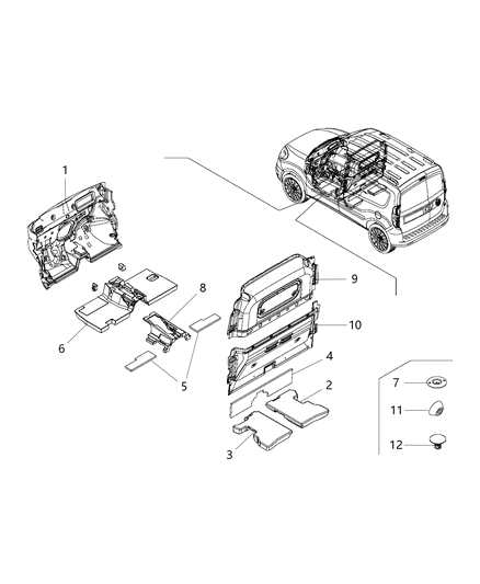 2015 Ram ProMaster City Insulation And Padding Diagram