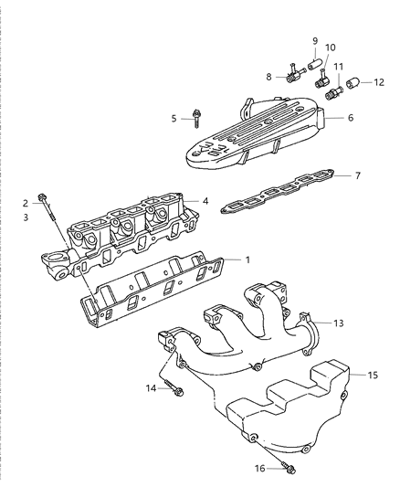 1997 Dodge Intrepid Manifolds - Intake & Exhaust Diagram 1