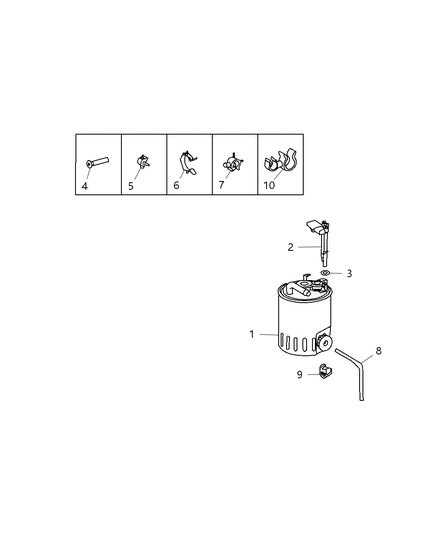 2007 Dodge Sprinter 2500 Fuel Filter & Service Sensor Diagram