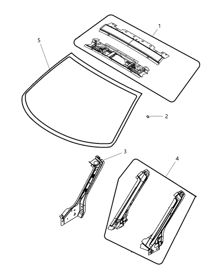 2013 Chrysler 200 REINFMNT-Windshield Diagram for 4389511AD