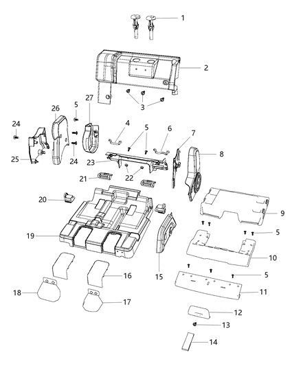 2011 Dodge Journey Shield-Seat ADJUSTER Diagram for 1LL35GT5AA