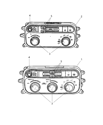 2001 Dodge Durango Air Conditioning And Heater Auxiliary Control Switch Diagram for 55055904AA