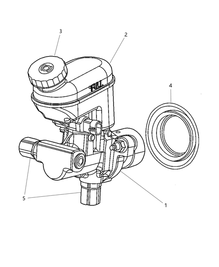 2004 Chrysler PT Cruiser Brake Master Cylinder Diagram for 5140769AA