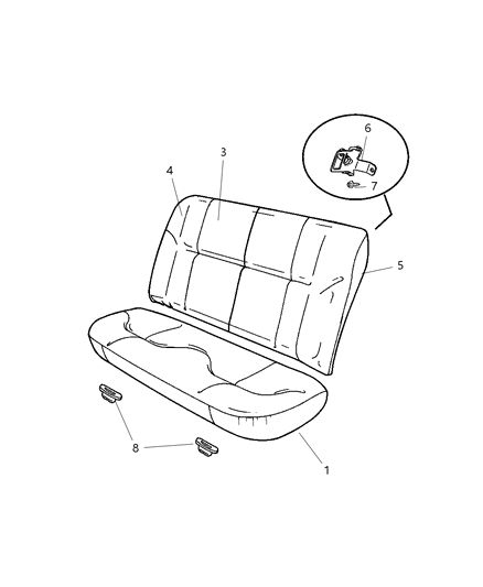 2004 Chrysler Sebring Sedan & Convertible Rear Seat Diagram 4