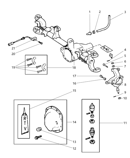 1997 Jeep Grand Cherokee Housing - Front Axle Diagram 2