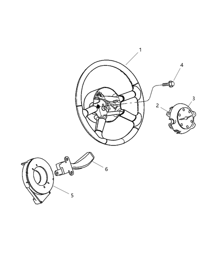 2004 Chrysler PT Cruiser Driver Air Bag Diagram for WG26XDVAC