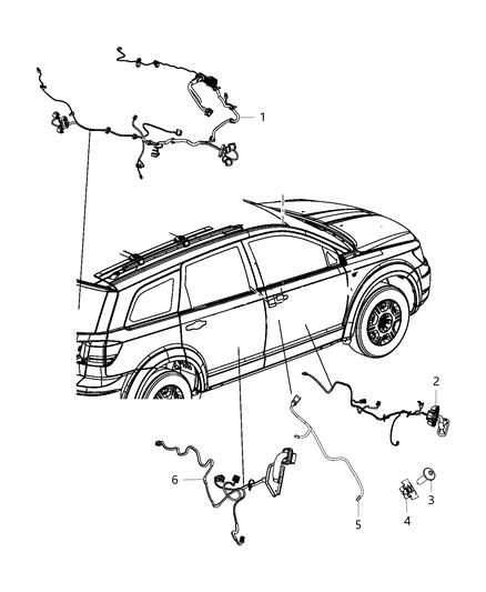 2017 Dodge Journey Wiring-Front Door Diagram for 68309523AA