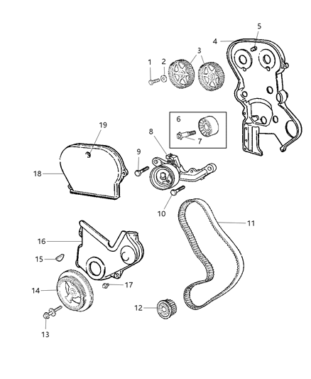 2003 Dodge Neon Timing Belt & Cover Diagram 2