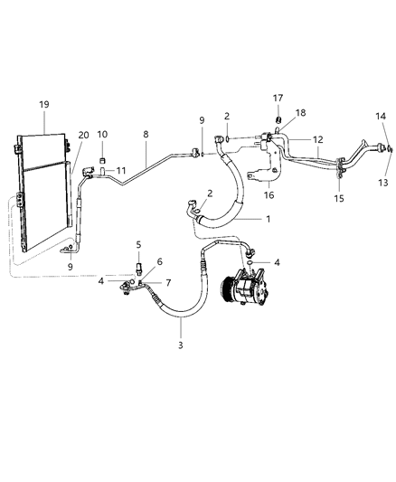 2011 Jeep Grand Cherokee Line-A/C Discharge Diagram for 55038080AC