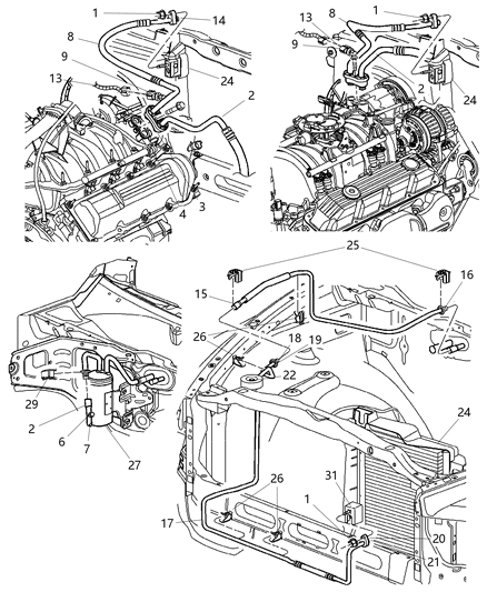 2005 Dodge Ram 1500 Line-A/C Suction Diagram for 5290570AB