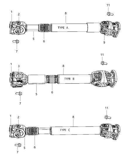 2006 Dodge Ram 3500 YOKE-Drive Shaft Diagram for 68067347AA