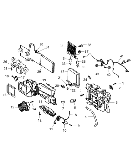 2009 Dodge Sprinter 2500 Heater Housing/AC With Blower Diagram