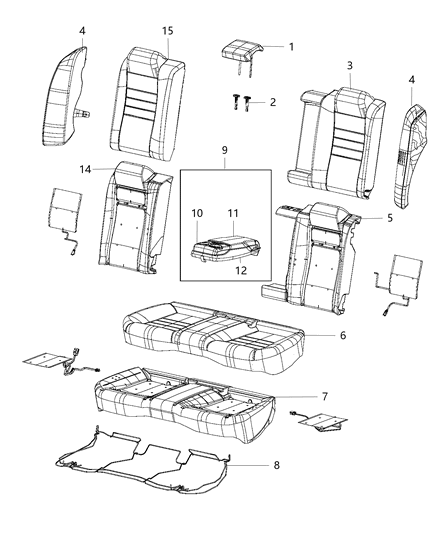 2018 Chrysler 300 Rear Seat - Split Diagram 3