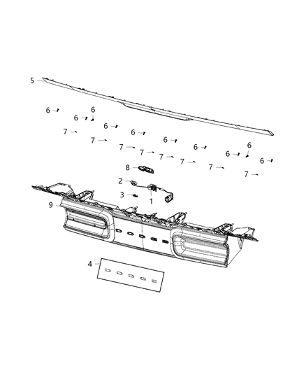 2019 Dodge Challenger Parts, Center Lamp Service Diagram