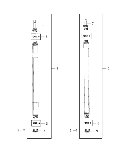 2019 Ram 1500 Drive Shaft Diagram for 68262500AC