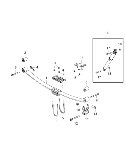 2020 Ram 3500 Cab Chassis(<10K lb.) Suspension - Rear Diagram
