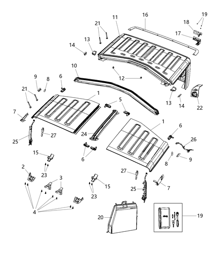 2020 Jeep Gladiator Panel-TARGA Top Diagram for 5VN10GW7AM