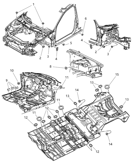 2005 Chrysler Sebring Sedan & Convertible Plugs - Front Diagram