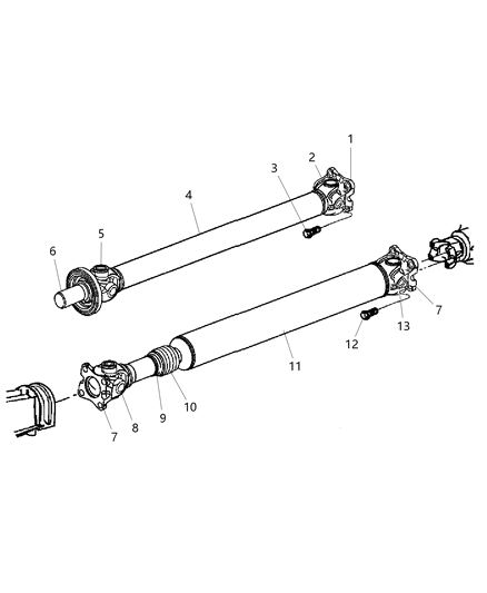 2005 Jeep Liberty Rear Drive Shaft Diagram for 52853118AC