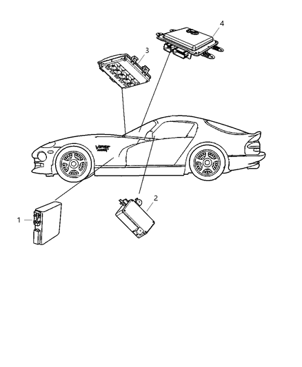 2008 Dodge Viper Module-Message Center Diagram for 5030349AC