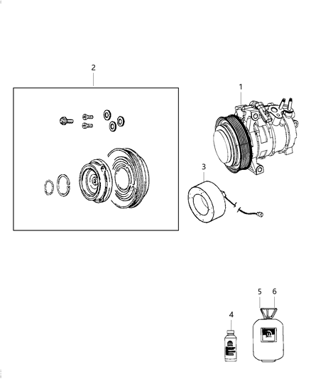 2019 Jeep Cherokee A/C Compressor Diagram 1