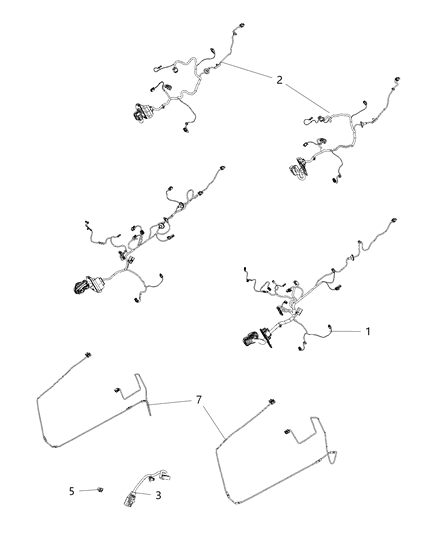 2019 Ram 2500 Wiring-Front Door Diagram for 68438803AA