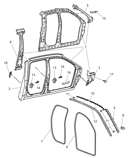 2004 Dodge Ram 2500 Seal-Body Side Diagram for 55275616AC