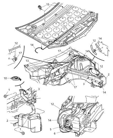 2004 Chrysler Pacifica Washer System Front Diagram