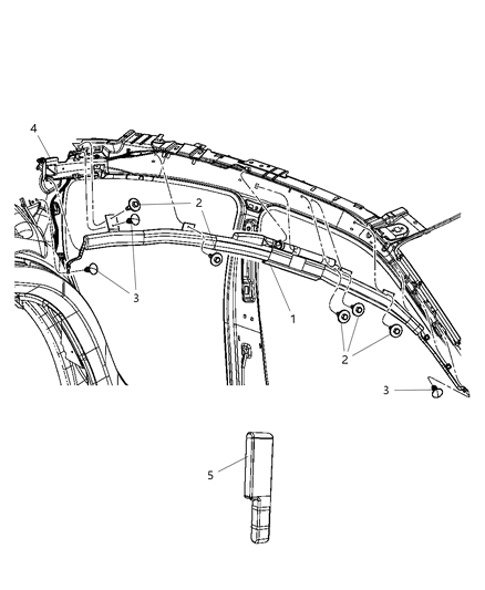 2011 Dodge Charger Support-Side Air Bag Diagram for 68044050AA