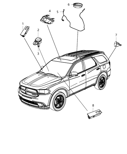 2018 Dodge Durango Lamps, Interior Diagram