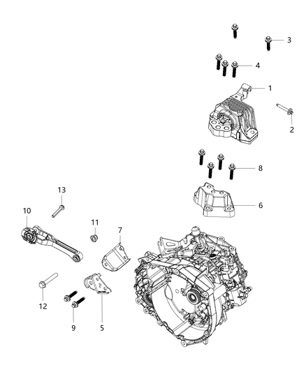 2019 Jeep Cherokee ISOLATOR-Transmission Mount Diagram for 68141406AG