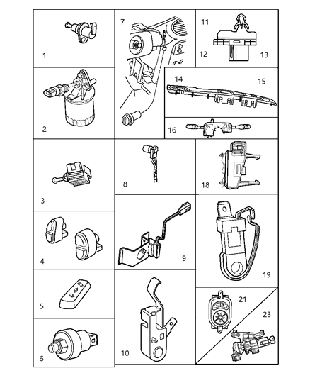 1999 Chrysler Sebring Switch-Multifunction Rear Fog Lamp Diagram for 4671258