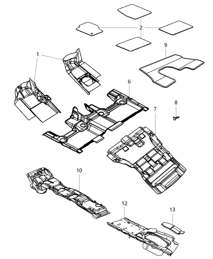 2017 Dodge Durango Carpet - Complete Diagram