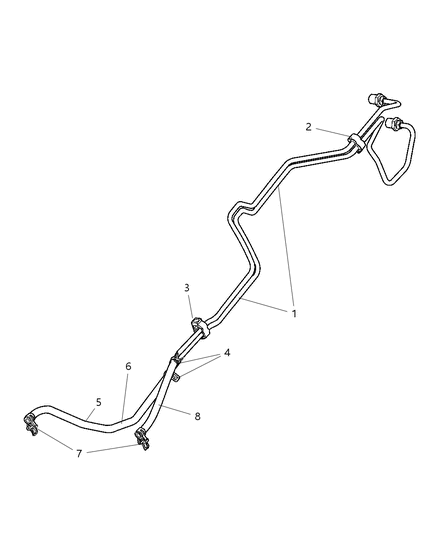 2004 Jeep Wrangler Tube-Supply & Return Diagram for 55037624AF