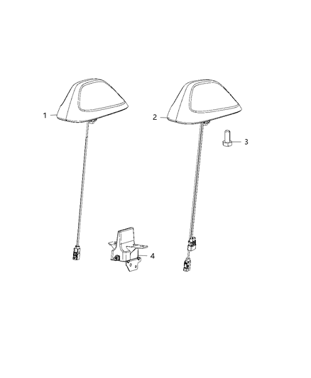 2020 Dodge Durango Antennae, Radio, Satellite, GPS And Cellular Diagram