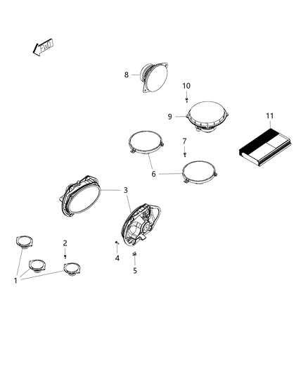 2016 Dodge Challenger Speaker-Front Diagram for 5091629AA