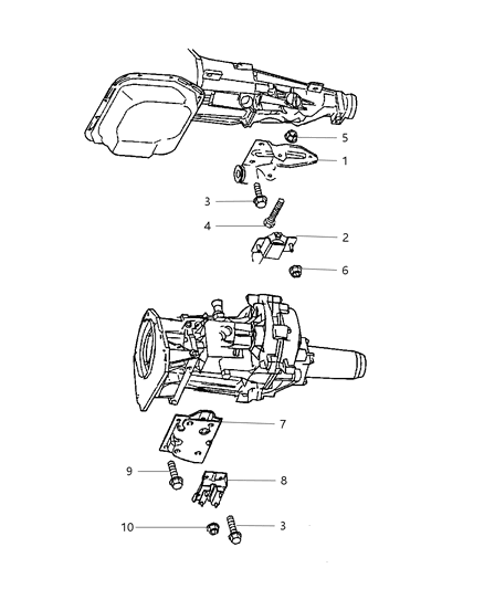 2000 Dodge Durango Engine Mounting, Rear Diagram 1