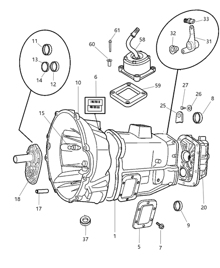 2004 Dodge Ram 1500 Housing-Clutch Diagram for 5003582AA