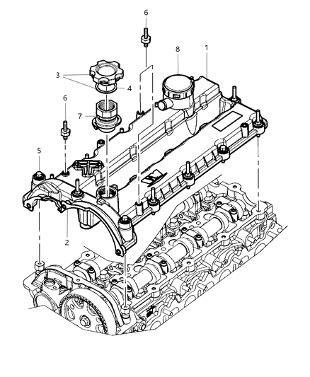 2012 Chrysler Town & Country Cylinder Head & Cover Diagram 2