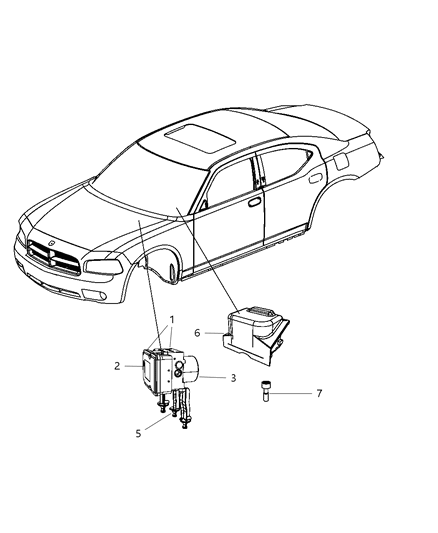 2009 Chrysler 300 Anti-Lock Brake System Module Diagram for 68048305AB