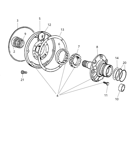 2002 Dodge Ram 2500 Quad & Club Cab Oil Pump With Reaction Shaft Diagram