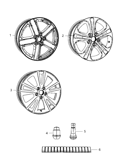 2013 Dodge Durango Aluminum Wheel Diagram for 1TE70DX8AE