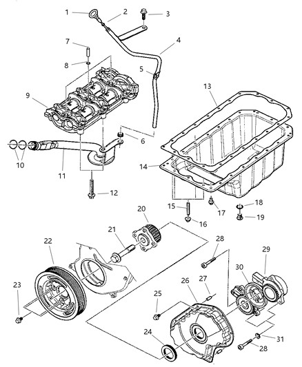 2003 Jeep Liberty Engine Oiling & Balance Shafts Diagram 2