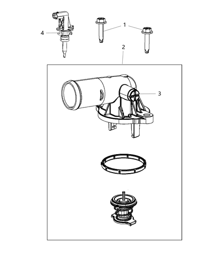 2020 Ram 1500 New Style Thermostat & Related Parts Diagram 2