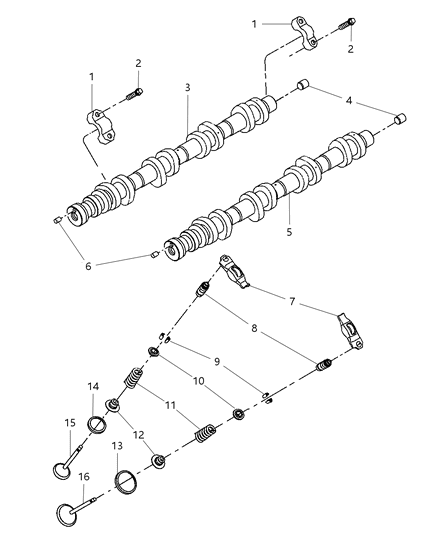 2007 Dodge Ram 1500 Camshaft & Valvetrain Diagram 2