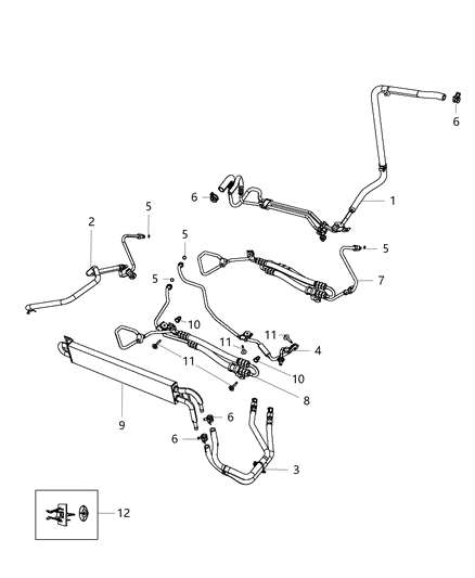 2013 Jeep Grand Cherokee Hose-Power Steering Pressure Diagram for 5154451AB