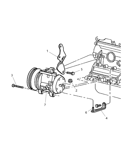 2002 Jeep Grand Cherokee Compressor, Mounting Diagram 1