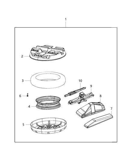 2019 Dodge Grand Caravan Bag-Jack Tool Storage Diagram for 4721852AE